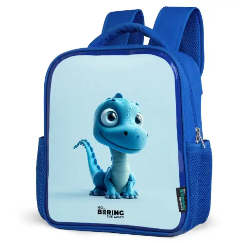 Blije Bronto Kinderrugzak - Blauw middel -schuin