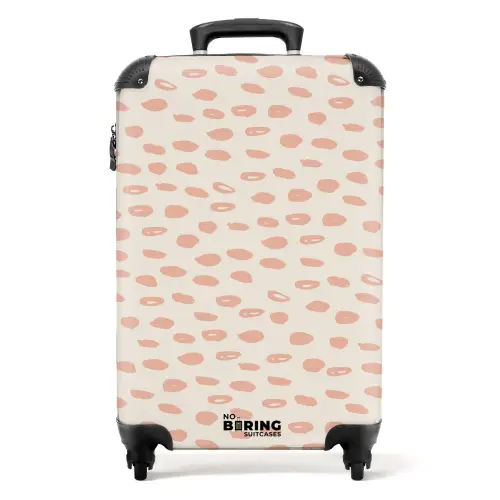 Zalmroze vlekken op crèmekleur NBS - Handbagage koffer - Kinderen Unisex middel -productfoto_recht