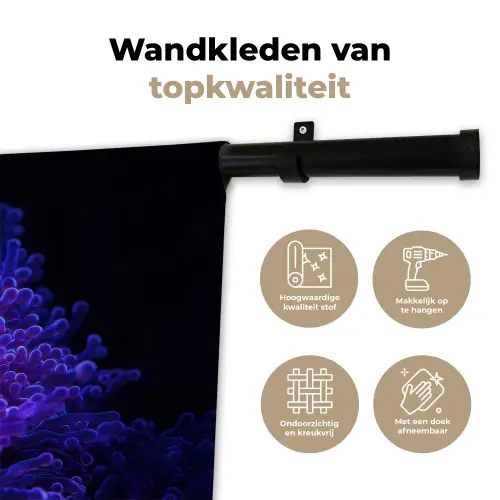 Koraal - Vis - Oranje - Zee Wandkleed katoen klein -sfeer2