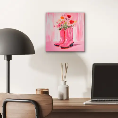 Roze - Bloemen - Cowboy aluminium wit klein -sfeer5
