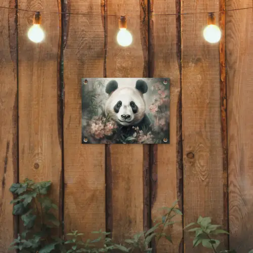 Panda - Dieren - Bloemen - Planten tuinposter los doek klein -sfeer1