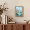 Zeilboot - Rotsen - Kust - Huizen Light Box met kabel (Tafellamp) klein -sfeer2