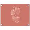 Minimalistisch - Illustratie - Aardbei - Tak tuinposter los doek klein -3d