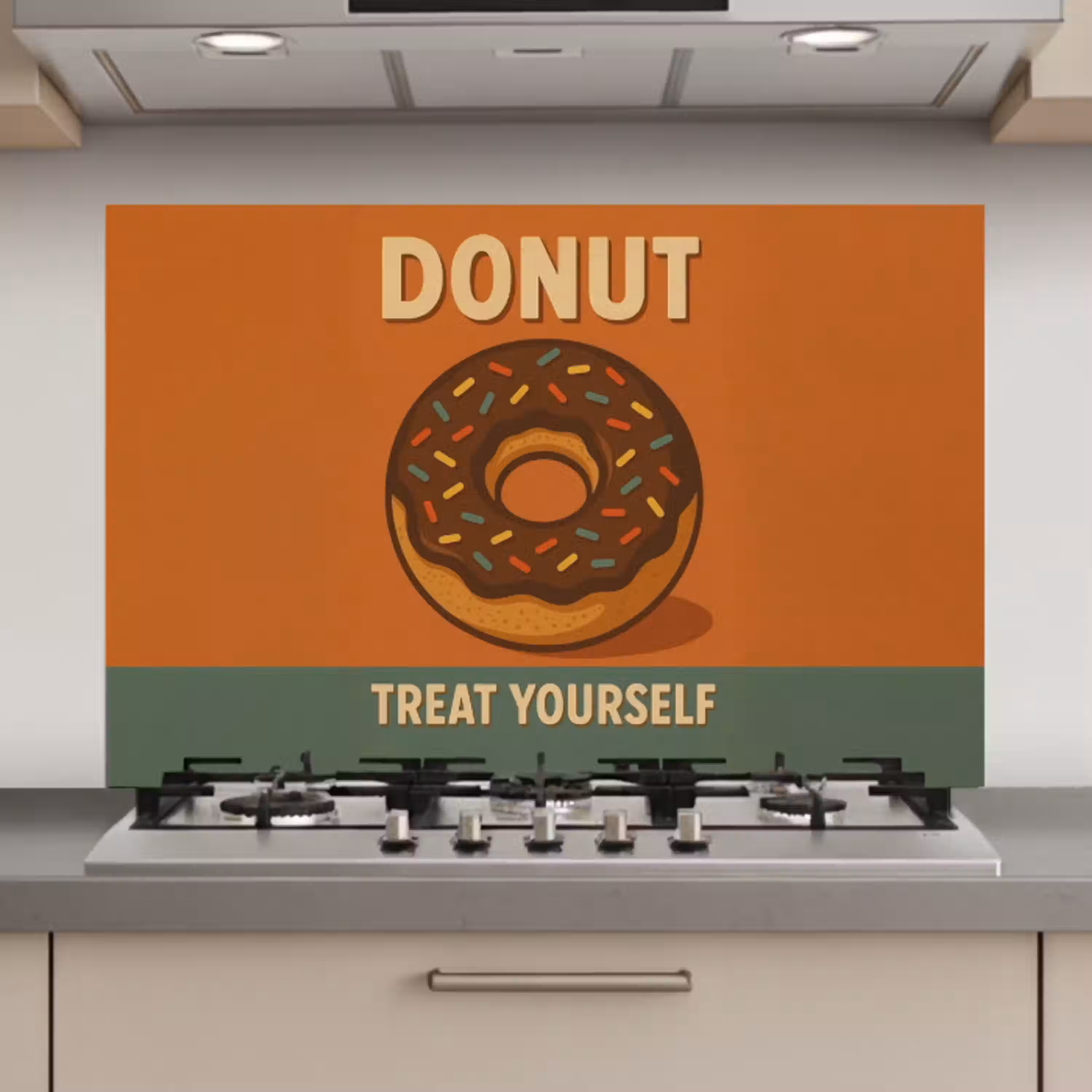 Donut - Spikkels - Kleurrijk - Quote keuken achterwand spatscherm klein -3d_website