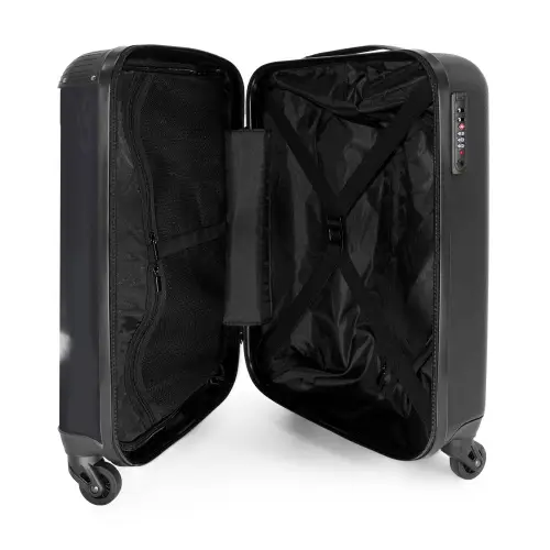 Grijze auto met grijze vlammen NBS - Handbagage koffer - Unisex middel -binnenkant