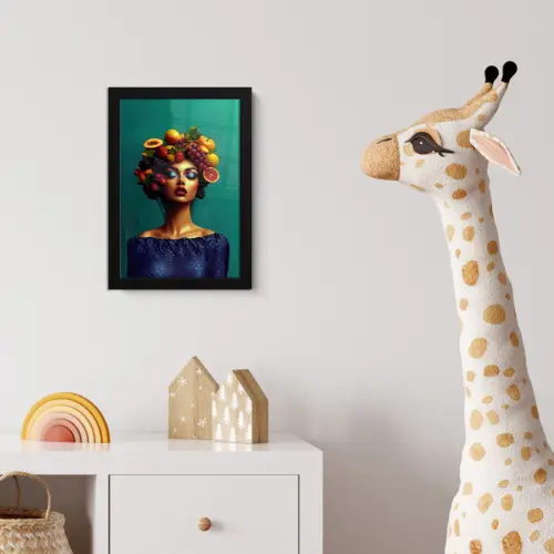 Vrouw - Hoodtooi - Tropisch - Fruit - Druiven fotolijst zwart zonder passe partout klein -usfeer4_kinderkamer