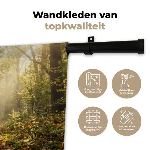 Zonlicht - Bospad - Bomen Wandkleed katoen klein -sfeer2