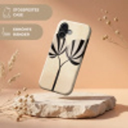 Bladeren - Gestreept - Stengel - Beige Toughcase MagSafe Apple iPhone 17 klein -USP_RandenV_DE