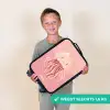 Roze kwal met gezicht Kinderkoffer - Zwart klein -sfeer4_NL