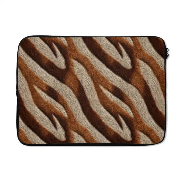 Laptophoes Zebra - Patroon - Bruin