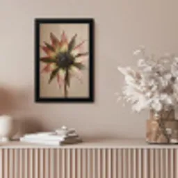 Droogbloem - Protea - Vintage - Beige - Rustiek fotolijst zwart zonder passe partout klein -sfeer5