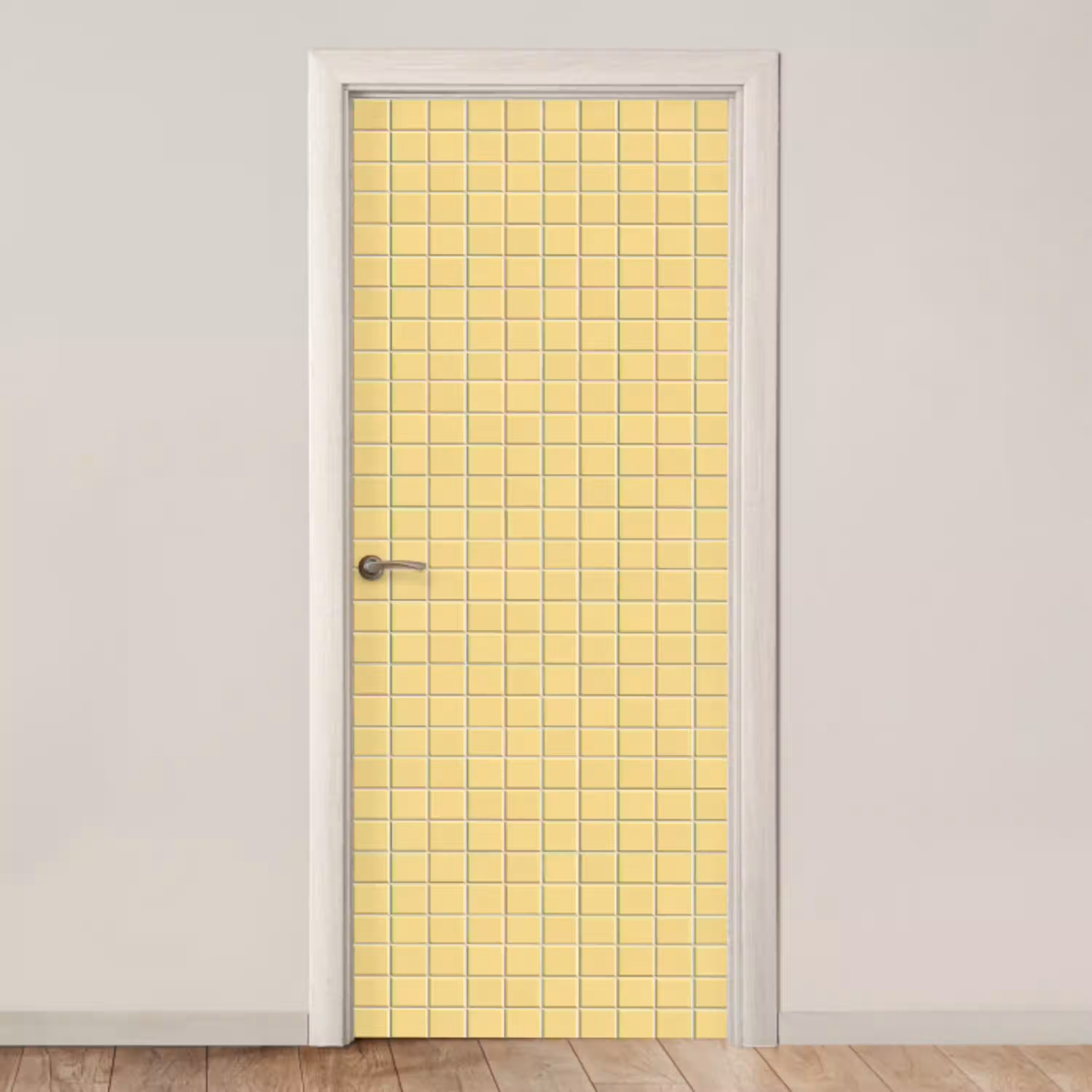 Patroon - Tegels - Geel deurposter klein 289 -3d_beige
