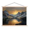 Berglandschap met Gouden Zonsondergang textielposter latten blank klein -3d