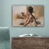 Olieverf - Vrouw - Wijn canvas 2cm klein -sfeer4