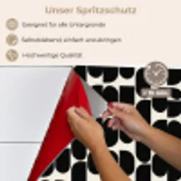 Modern - Patroon - Zwart keuken achterwand spatscherm klein 900 -spatscherm_DE