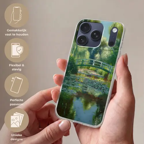 Brug - Hout - Vijver - Waterlelies Telefoonhoesje iPhone 17 Pro klein -sfeer3_NL