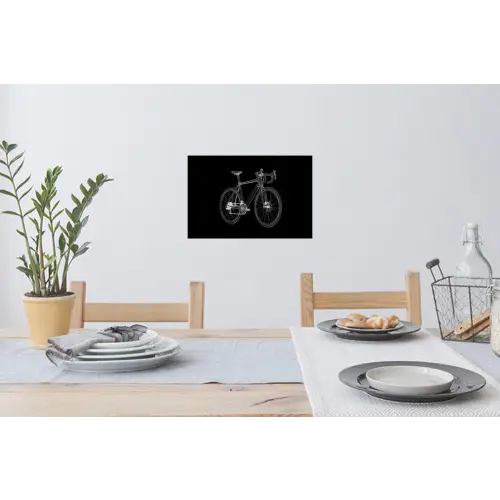 Lijnen - Illustratie - Wit Muursticker klein -eettafel