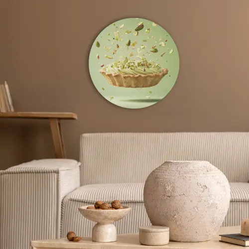 Pistache - Taart - Noten - Eten Akoestische PET Vilt - Rond klein -sfeer1