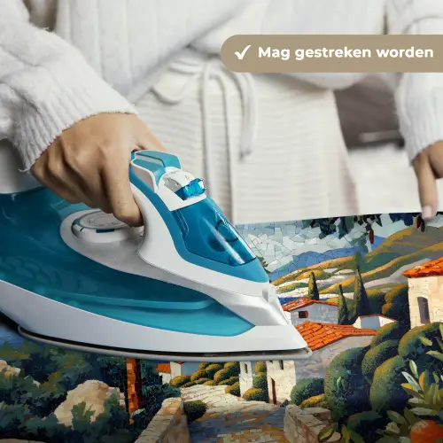Huizen - Mozaïek - Sinaasappelbomen - Zee Wandkleed katoen klein -sfeer9