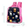 Dieren - Astronaut - Planeten - Sterren Kinderrugzak - Roze middel -productfoto_formaten