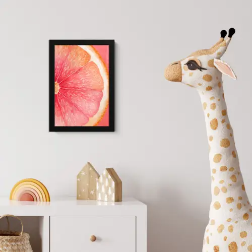 Grapefruit - Roze - Levendig fotolijst zwart zonder passe partout klein -usfeer4_kinderkamer