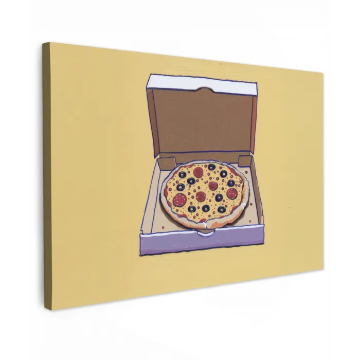 Pizza - Doos - Salami - Illustratie canvas 2cm klein -z3d