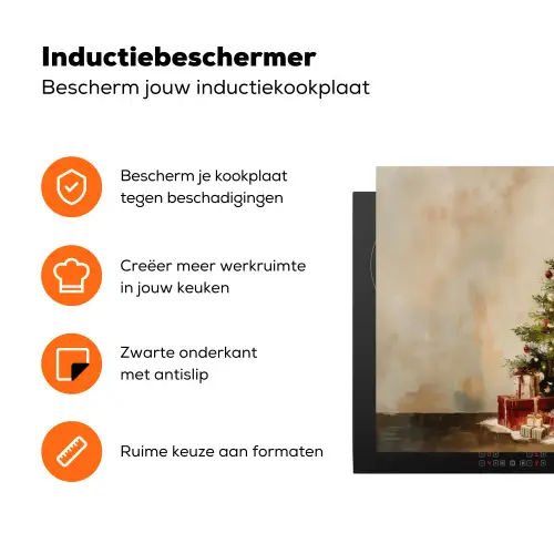 Kerstboom - Versierd - Kleurrijk Inductie beschermer vinyl 3mm klein -zzzzzzz-td-ups