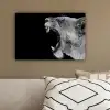 Dieren - Leeuw - Zwart - Wit - Portret canvas 2cm klein -sfeer3