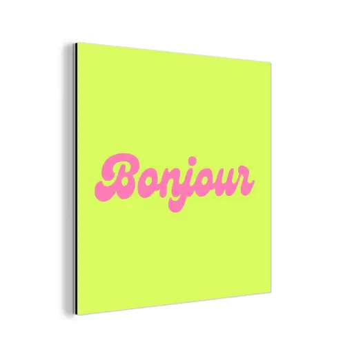 Groen - Roze bonjour - Retro aluminium wit klein -3d