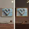 Hart - Touw - Hout - Rustiek Light Box met batterij (Wandlamp) middel -sfeer3