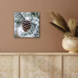 Dennenappel - Tak - Sneeuw - Winter - Sfeervol aluminium wit klein -sfeer4