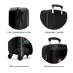 Kat met Kleurrijke Penseelstreken NBS - Handbagage koffer - Kinderen Unisex middel zzzzzzzbolletjes_ENG