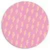 Geel - Bliksem - Roze Wandcirkel plexiglas klein 852 -3d