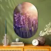 Lavendelbloemen - Paars - Zonlicht Wandcirkel Ovaal Glas middel -sfeer2
