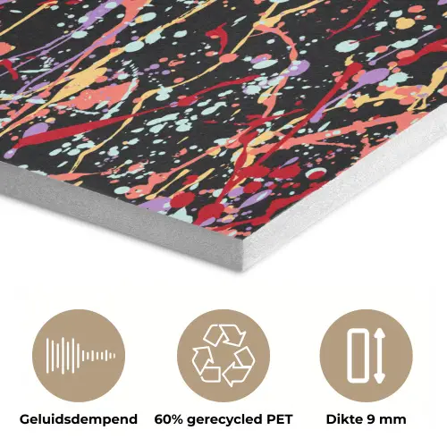 Spat - Abstract - Waterverf - Zacht PET vilt klein 837 -closeup_NL