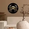 Goud - Krab - Dieren - Zwart Wandcirkel plexiglas klein -sfeer1
