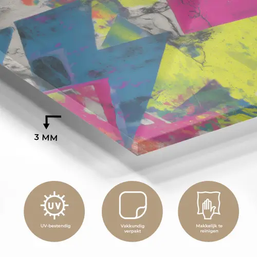 Bliksemschichten - Patroon - Marmer - Kleuren plexiglas 5mm klein -sfeer2