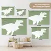 Dino - T-rex - Dinosaurus - Groen - Tyrannosaurus rex Wandkleed katoen klein -tsfeer8_DE