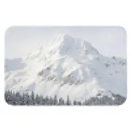 Berg - Sneeuw - Winter - Natuur - Wit Badmat klein -3d