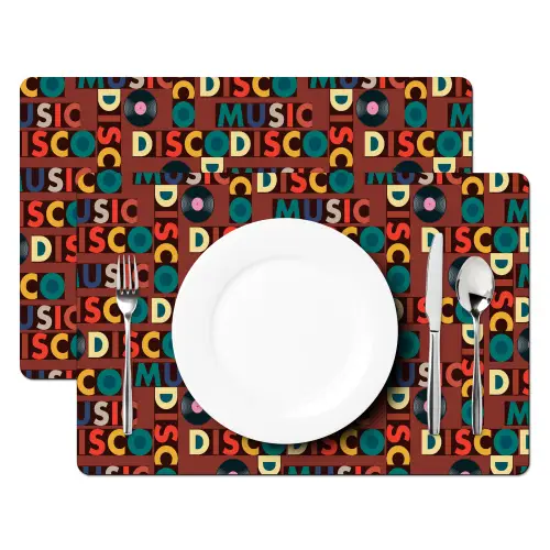 Bruin - Retro - Disco - Patroon Placemat vinyl groot 368 -zzsfeer2_Kitchenyeah-website