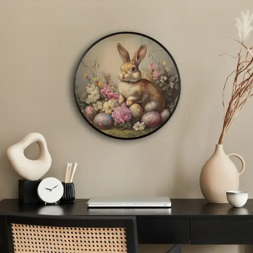 Haas - Stilleven - Bloemen Fotolijst rond zonder passe partout klein -sfeer1