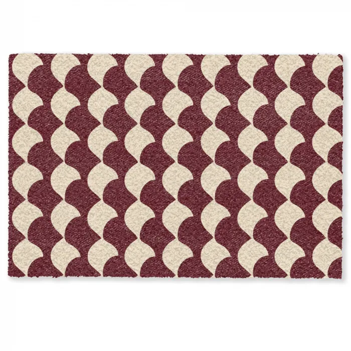 Rood - Tegelpatroon - Crème Deurmat klein 898 -zkaufland3d