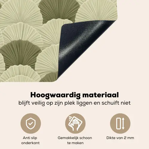 Bladeren - Structuur - Groen Inductie beschemer met haakjes klein 777 -ky-onderkant-nl