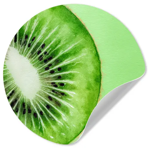 Kiwi - Groen - Fris Wandcirkel behangsticker klein -3d