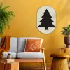 Kerstboom - Zwarte kerstboom - Boom - Japandi Wandcirkel Ovaal Forex klein -sfeer4