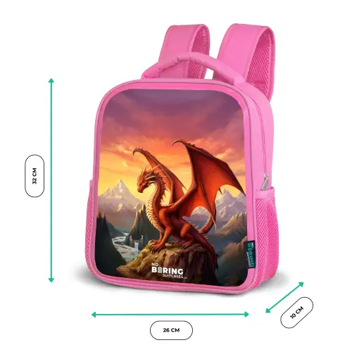 Rode reuzendraak Kinderrugzak - Roze middel -productfoto_formaten