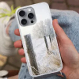 Hek - Sneeuw - Mist - Platteland - Nostalgisch Hoesje iPhone 16 Pro Max met koord klein -sfeer3