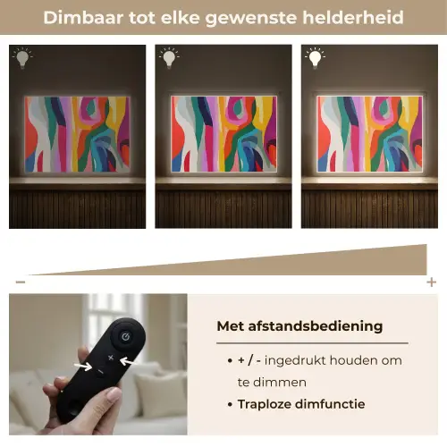 Abstract - Kleurrijk - Golven - Lijnen Light Box met batterij (Wandlamp) middel -USP_dimbaarNL
