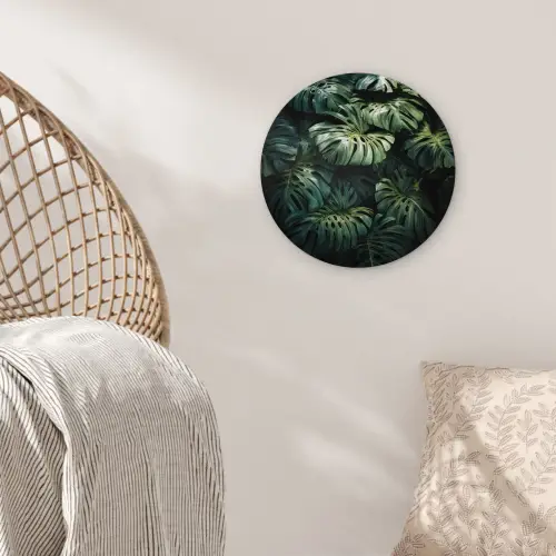 Plant - Monstera - Lichtinval Wandcirkel kunststof plaat 5mm dik klein -sfeer5