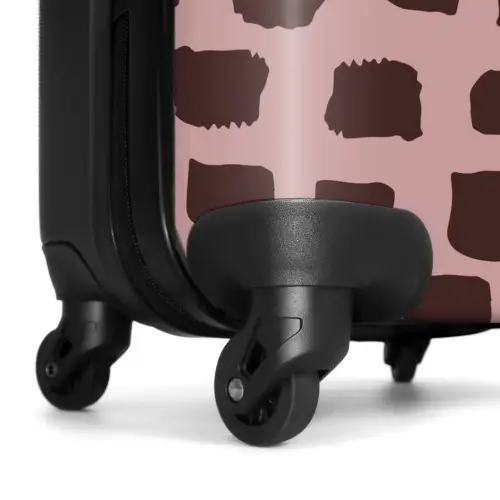 Donkerbruine blokvormen op oudroze achtergrond NBS - Handbagage koffer - Kinderen Unisex middel -wiel